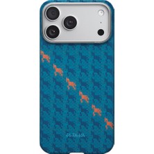 iPhone 17 Pro Kılıf M-Safe Uyumlu Aramid Fiber Pitaka Edge Serisi Happiness Rides Kapak Mavi