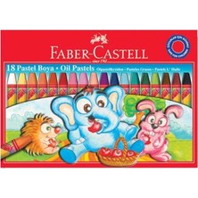  faber-castell pastel boya red line karton kutu köşeli 18 renk 5282 125318