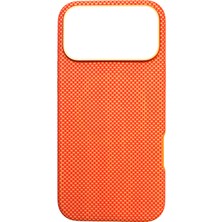 iPhone 17 Pro Max Uyumlu Kılıf M-Safe Şarj Özellikli Mohseven 1500D Aramid Fiber Kapak Turuncu-Gold