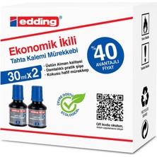 Edding Bt30 Tahta Kalem Mürekkebi Damlalıklı Ekonomik 30 Ml Mavi (2 Li Paket)