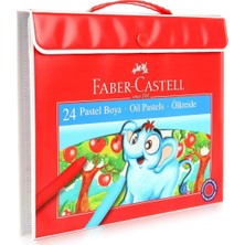 Faber-Castell 24 Renk Pastel Boya Plastik Çantalı Kırtasiye Ürünü Türkiye Menşeli