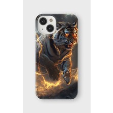 Karsu Design iPhone 14 Uyumlu Baskılı Şeffaf Telefon Kılıfı | Koleksiyon: Tiger Energy