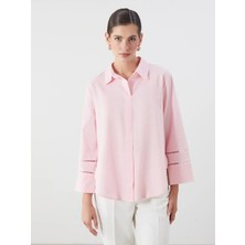 LC Waikiki Peak Yeni Sezon Gömlek Yaka Oversize Poplin Bluz