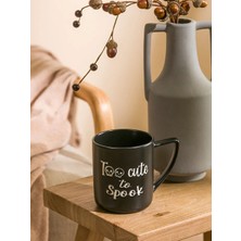 LC Waikiki Lcw Home Siyah Yazı Baskılı Seramik Kupa 480 ml