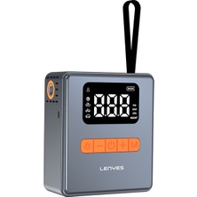 Lenyes LCI206 LED Işıklı Oto Araç Lastik Şişirme Pompası Çok Modlu Ekranlı Araç Hava Kompresörü Gri