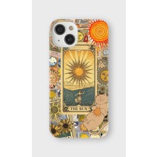 Karsu Design iPhone 13 Mini Uyumlu Baskılı Şeffaf Telefon Kılıfı | Koleksiyon: Boho Sun And Moon