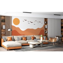 Lotus Aura Modern Soyut Gün Batımı Duvar Kağıdı, Pastel Renkli Bohem Çocuk Odası Duvar Posteri