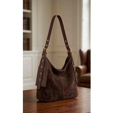 Zeda By Es Gerçek Deri - Süet.  Ayarlanabilir Askılı  Omuz Çantası. Zamansız Tasarım...