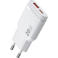 Wiwu WI-G032 Essen Slim Serisi Gan Tech Pd Hızlı Şarj Özellikli Şarj Başlığı 20W Beyaz