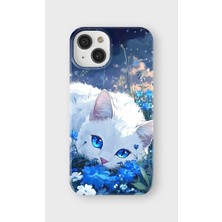 Karsu Design iPhone 13 Mini Uyumlu Baskılı Şeffaf Telefon Kılıfı | Koleksiyon: Minimal Cat Line Art