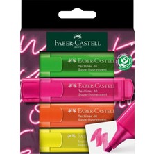 Faber-Castell Fosforlu Kalem (İşaret Kalermi) Textliner Şeffaf Genz 4 Renk 46