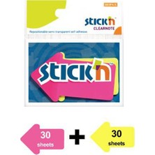  hopax stickn 76x50mm ok şekilli yapışkanlı not kağıdı neon 2renk 60 yaprak