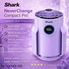 Shark Never  25 M2 Odalar Için Compact Pro Lavanta Hava Temizleyici + Dijital Mutfak Tartısı Hediye