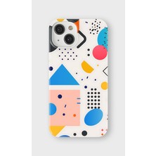 Karsu Design iPhone 13 Mini Uyumlu Baskılı Şeffaf Telefon Kılıfı | Koleksiyon: Minimal Geometric Patterns
