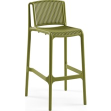Tilia Nes Polipropilen Bar Sandalyesi 75 cm Haki - Mutfak, Kafe, Bahçe, Balkon, Teras, Restoran, İç ve Dış Mekan İçin