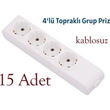 Orel Dörtlü Grup Priz Topraklı Klemensli 15 Adet