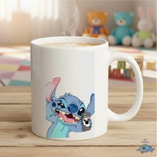 Stitch Oyuncak Temalı Hediyelik Kupa Bardak - Arkadaşa Hediye Tasarım Baskılı Porselen Bardak