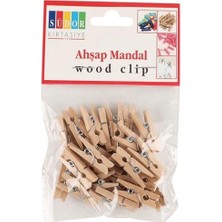  südor ahşap mandal natural küçük mini mandal (30 adet) bs-100