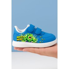 Lias Shoes Mega  Hero  Yeşil Kedicik Baskılı Erkek Çocuk Spor Ayakkabı ve Sneakers