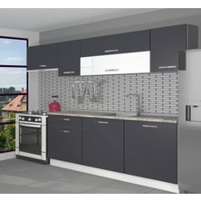Decoraktiv Ekol 240 Mdf Hazır Mutfak Dolabı - Tezgah Dahil - Antrasit