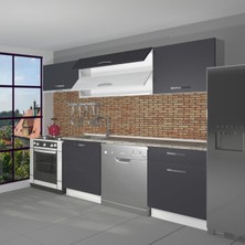 Decoraktiv Elite 220 Mdf Hazır Mutfak Dolabı - Tezgah Dahil - Antrasit