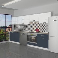 Decoraktiv Elite 280Y Ankastre Modüllü Mdf Hazır Mutfak Dolabı - Tezgah Dahil - Antrasit Beyaz