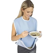 Hasta Yemek Önlüğü/mama Önlüğü Yıkanabilir Yetişkin Cırtlı-Cepli 1 Adet Yetişkin Mama Önlüğü Kırmed