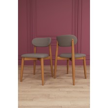 Asra Trend Lüks 2'li Bohem Ahşap Mutfak Sandalyesi Dokuma Kumaşlı Silinebilir Yemek Masası Sandalyesi SA02