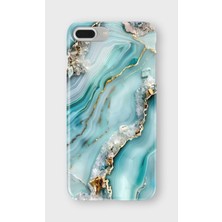 Karsu Design iPhone 8 Plus Uyumlu Baskılı Şeffaf Telefon Kılıfı | Koleksiyon: Marble And Gold Luxury