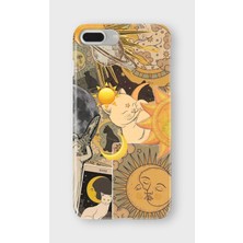 Karsu Design iPhone 8 Plus Uyumlu Baskılı Şeffaf Telefon Kılıfı | Koleksiyon: Boho Sun And Moon