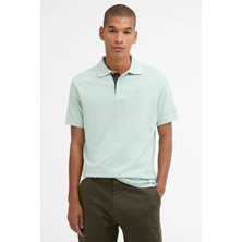 Barbour Tartan Pique Polo Yaka BU98 Mint Blue