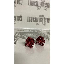 Çalış Ticaret Batur Motosiklet Sibop Kapak Kuru Kafa Kırmızı (Takım)