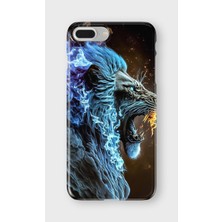 Karsu Design iPhone 7 Plus Uyumlu Baskılı Şeffaf Telefon Kılıfı | Koleksiyon: Majestic Lion