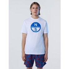 North Sails Regular Fit Logo Baskılı %100 Pamuk Bisiklet Yaka Tişört