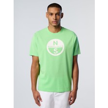 North Sails Regular Fit Logo Baskılı %100 Pamuk Bisiklet Yaka Tişört