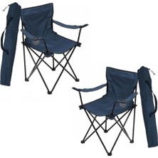 Bofigo 2 Adet Katlanır Mavi Kamp Sandalyesi Bahçe Piknik Sandalyeleri Dayanıklı Polyester Malzeme