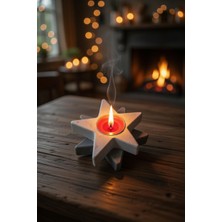 Antalya Mermerit ve Granit Yıldız Model Mumluk, Dekoratif Mumluk, Şamdan Mumluğu