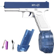 Oyuncak USB Şarjlı Otomatik 10 Metre Menzilli Elektrikli Havuz Deniz Yaz Su Tabancası Işıklı