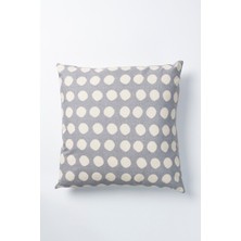 Gri Puantiyeli Çift Yönlü 45X45 cm Su Itici Leke Tutmaz Kırlent Kılıfı