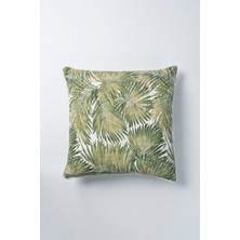 Yeşil Palmiye Biyeli 45X45 cm Kırlent Kılıfı