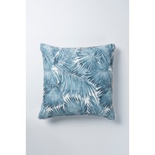 Mavi Palmiye Biyeli 45X45 cm Kırlent Kılıfı