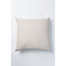 Bej Zikzak 45X45 cm Su Itici Leke Tutmaz Kırlent Kılıfı