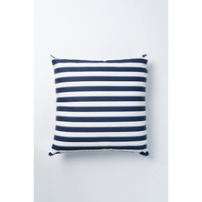 Lacivert ÇIZGILI45X45 cm Su Itici Leke Tutmaz Kırlent Kılıfı