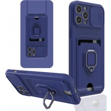 Uravas Store Iphone 12 Kılıf Zuma Kartvizitli Yüzüklü Silikon - Lacivert