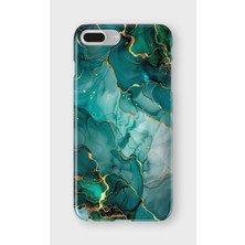 Karsu Design iPhone 8 Plus Uyumlu Baskılı Şeffaf Telefon Kılıfı | Koleksiyon: Marble And Gold Luxury