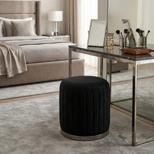 Zem Long Line Puf, Siyah Silver