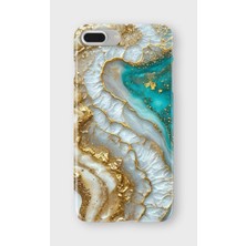 Karsu Design iPhone 8 Plus Uyumlu Baskılı Şeffaf Telefon Kılıfı | Koleksiyon: Marble And Gold Luxury