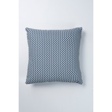 Lacivert Zikzak 45X45 cm Su Itici Leke Tutmaz Kırlent Kılıfı