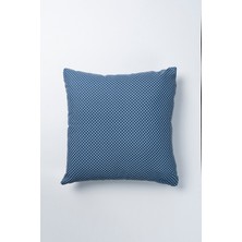 Lacivert Beyaz Noktalı 45X45 cm Su Itici Leke Tutmaz Kırlent Kılıfı