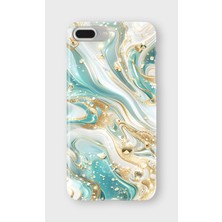 Karsu Design iPhone 8 Plus Uyumlu Baskılı Şeffaf Telefon Kılıfı | Koleksiyon: Marble And Gold Luxury